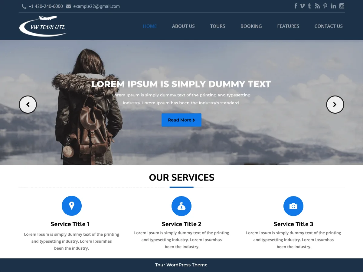 VW Tour Lite web sitesi teması ile tur ve seyahat sitesi tasarımı
