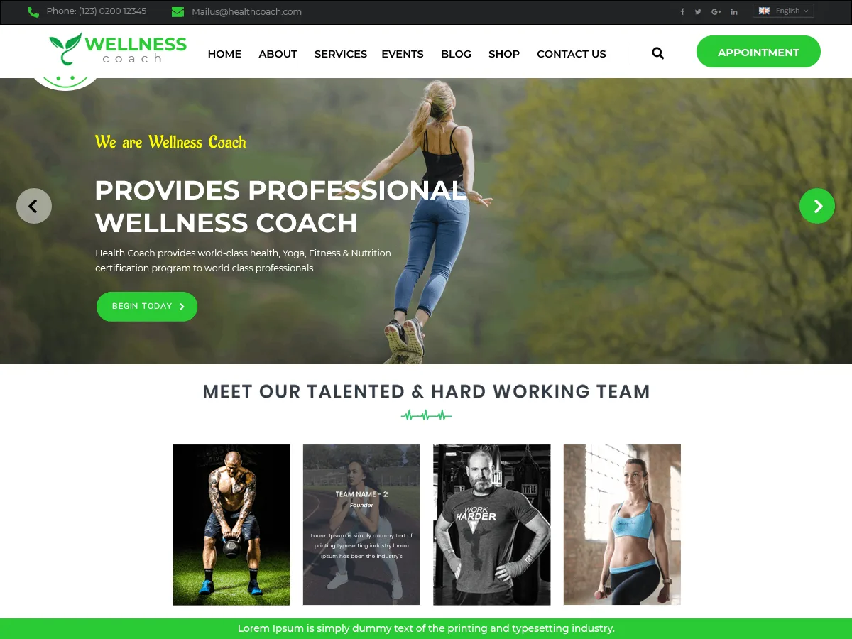 VW Wellness Coach web sitesi teması görseli