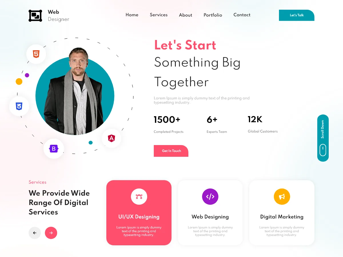 Web Designer web sitesi teması önizlemesi