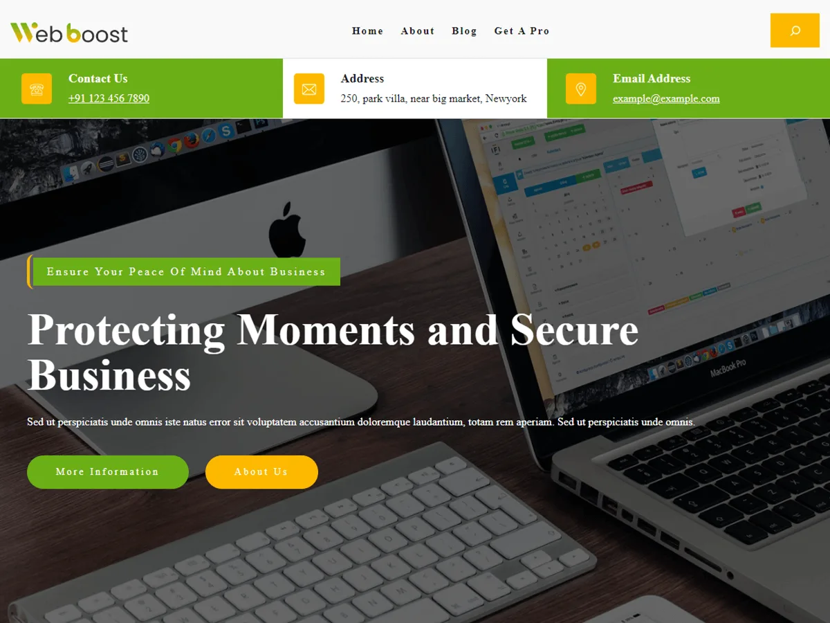 WebBoost web sitesi teması ile blok tabanlı site düzenleme arayüzü