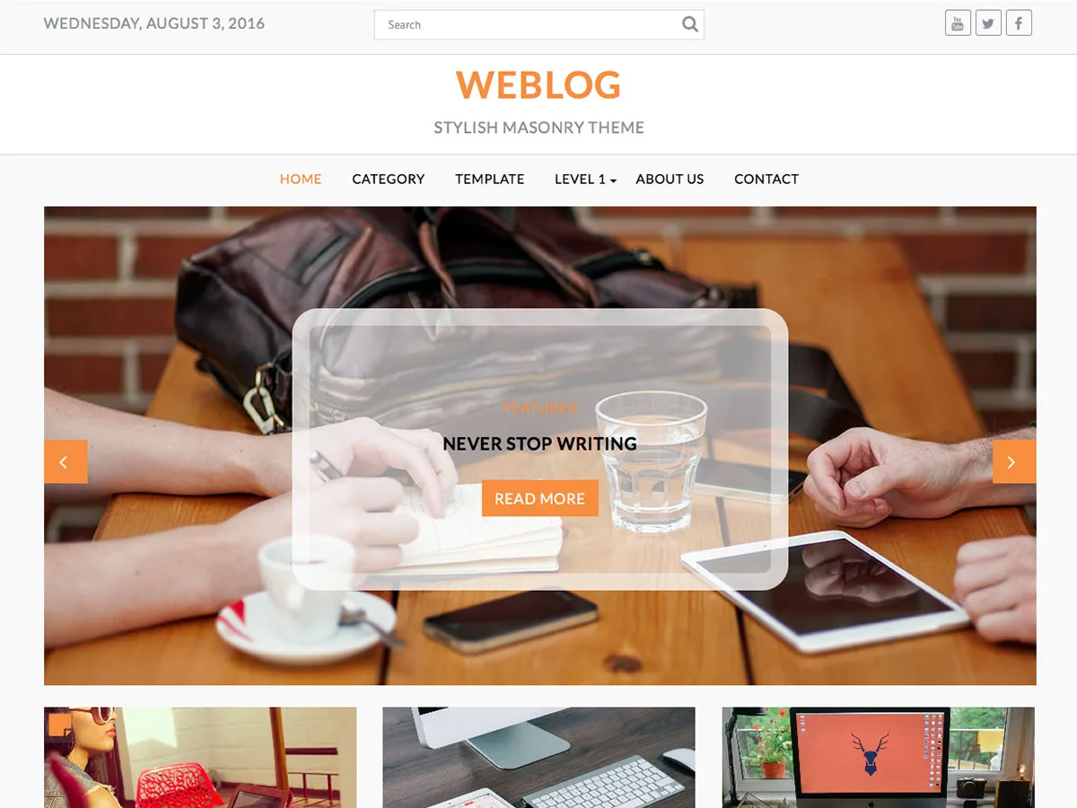 Weblog web sitesi temasının önizlemesi