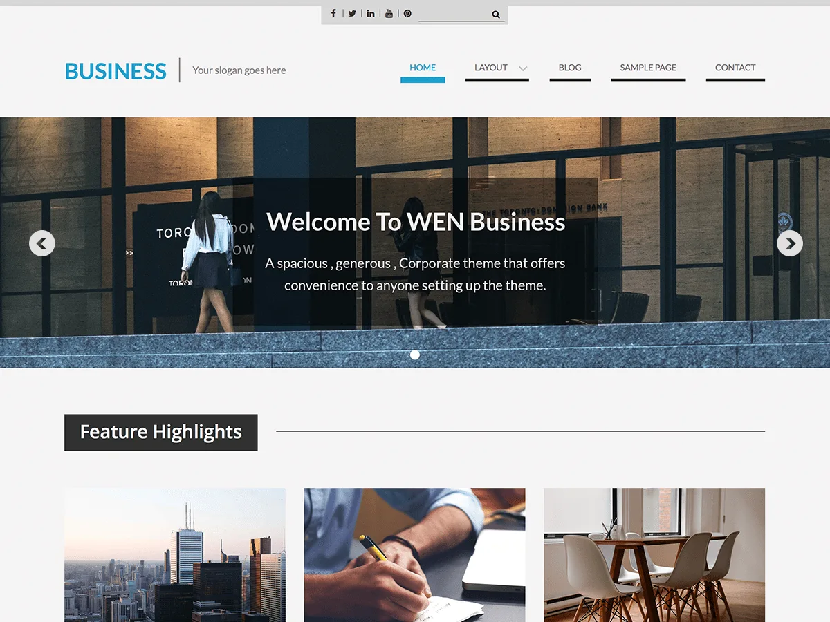 WEN Business web sitesi teması önizlemesi