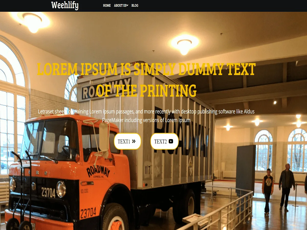 Wheelify teması ile taşımacılık ve lojistik web sitesi görünümü