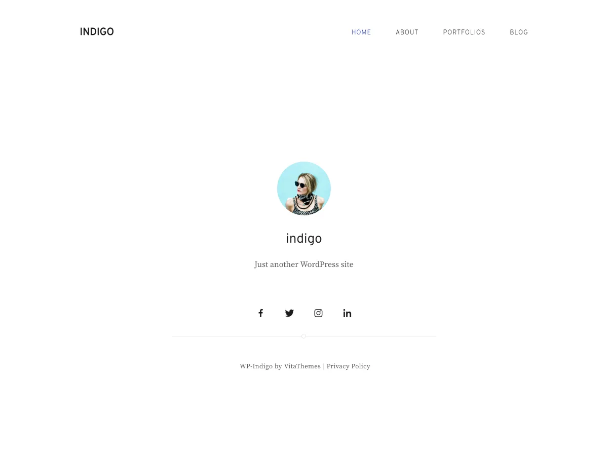 WP Indigo web sitesi teması önizlemesi