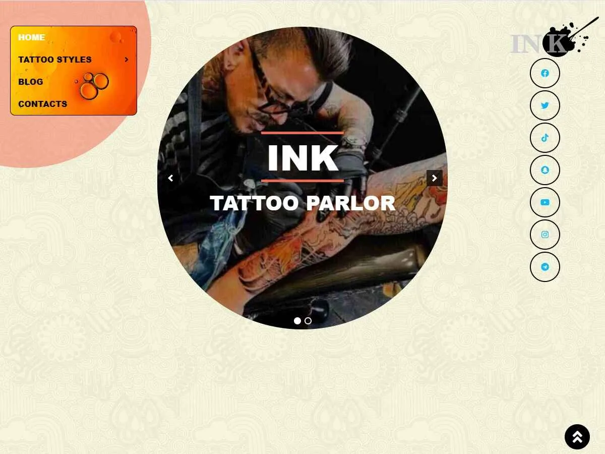 wp ink web sitesi teması ile dövme stüdyosu portfolyo görünümü