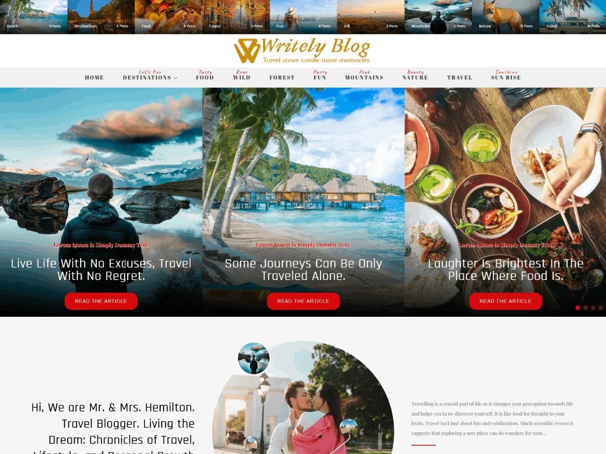 Writely Blog web sitesi teması önizlemesi