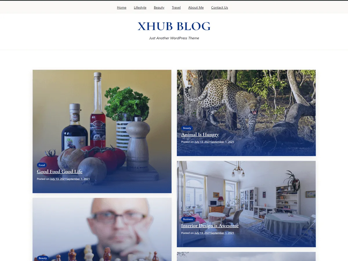 XHub Blog web sitesi teması önizlemesi