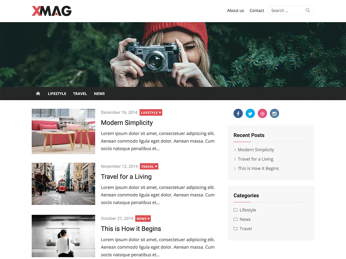 Xmag dergi web sitesi teması önizlemesi