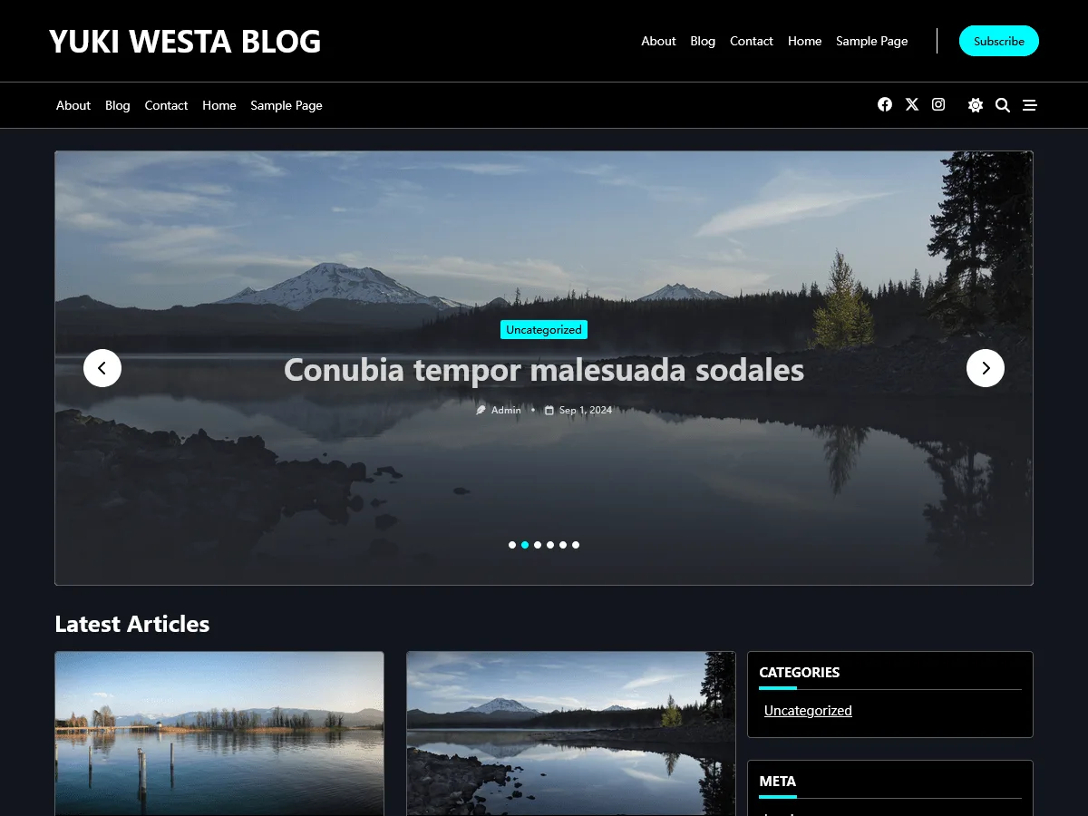 Yuki Westa Blog web sitesi teması önizlemesi
